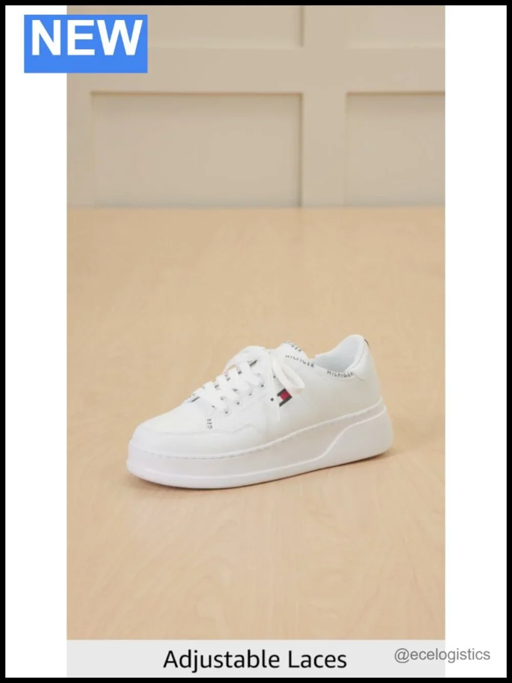 Synthetic Leather Sneakers - Lightweight Foam Midsole